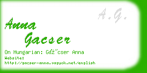 anna gacser business card